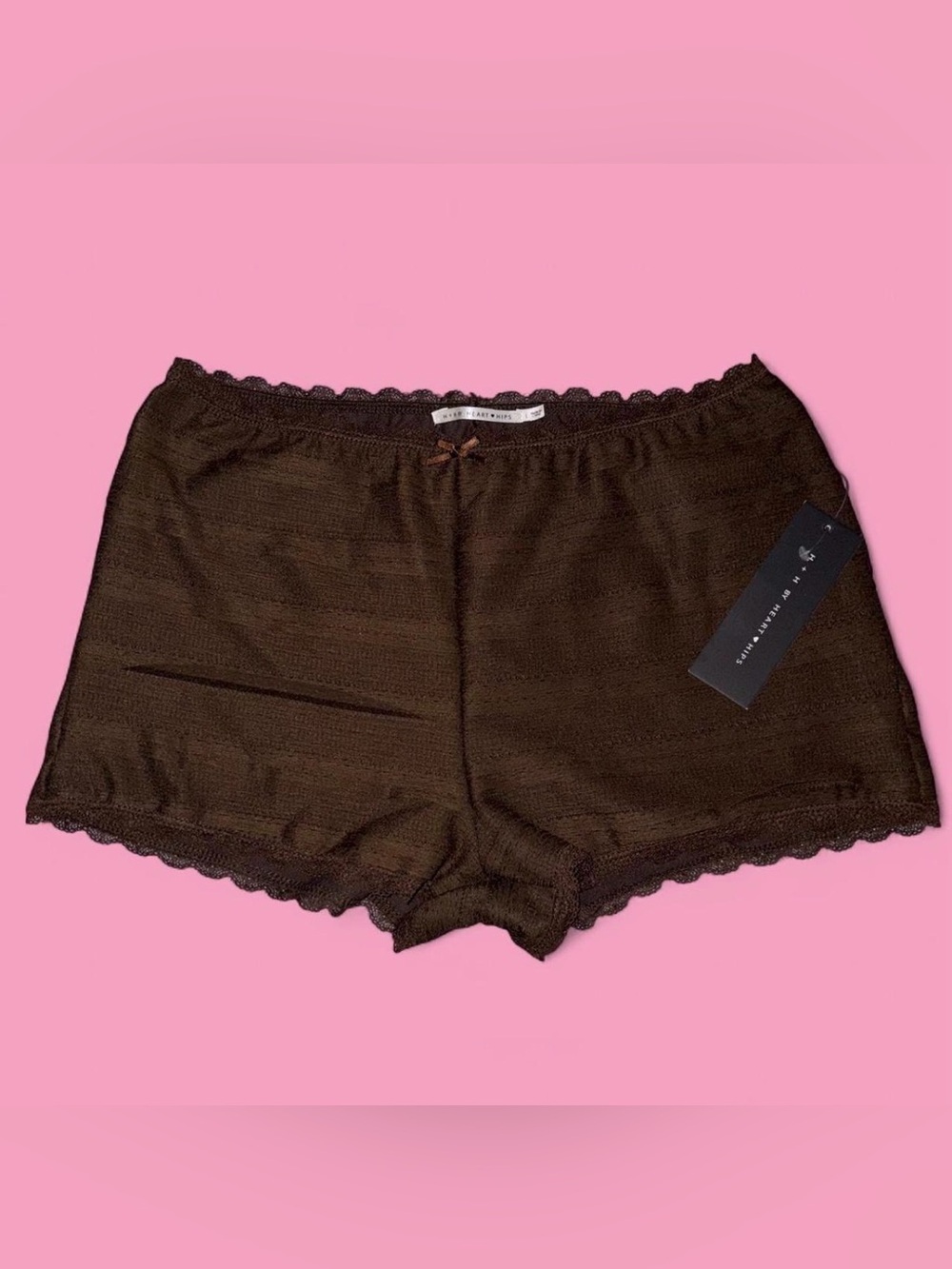 Heart Hips Chocolate Lace-Trim Boyshorts
